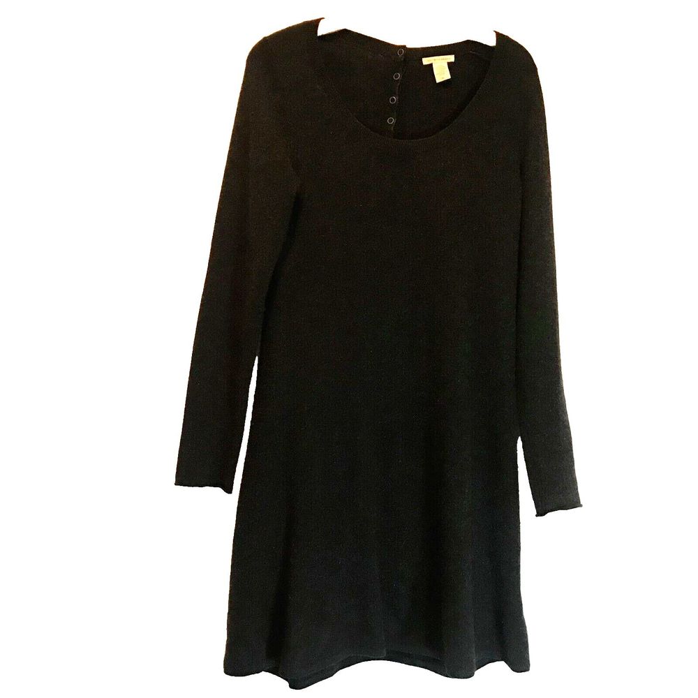 WHITE + WARREN 100% Cashmere Dark Heather Gray Button Back size M